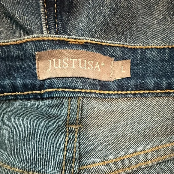 Just USA Blue Jean Shorts Distressed High-Waisted - Picture 5 of 7
